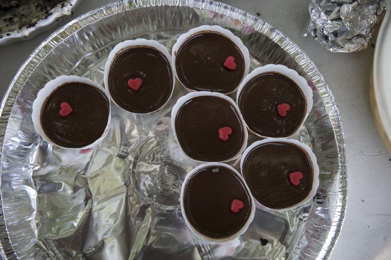 A vegan dessert is seen at a vegan picnic at Hayarkon Park in Tel Aviv