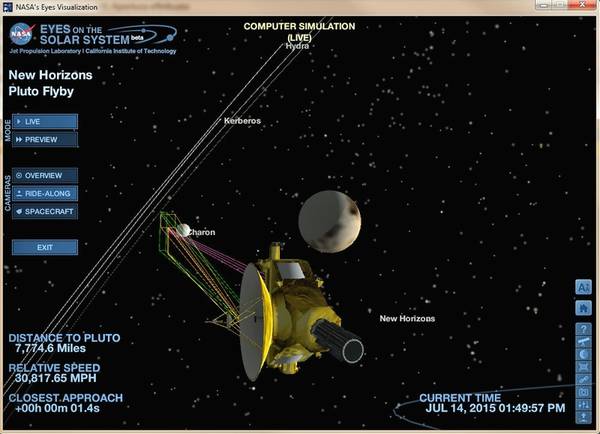 Sulla app della Nasa in diretta il passaggio della sonda New Horizons nel punto più vicino a Plutone