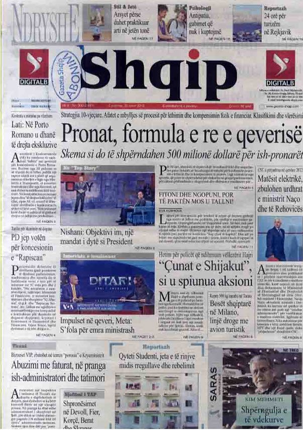 gazeta shqip meta