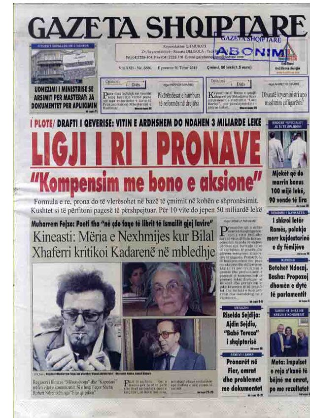 gazeta shqiptare meta
